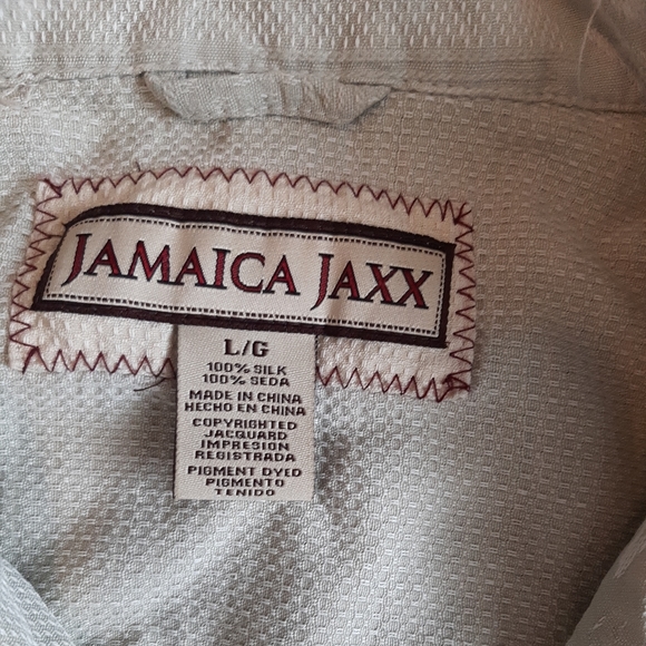Jamaica Jaxx 100% Silk Short Sleeve Shirt Hawaiian Pattern Size L Wedding Formal - Picture 2 of 6